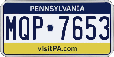 PA license plate MQP7653