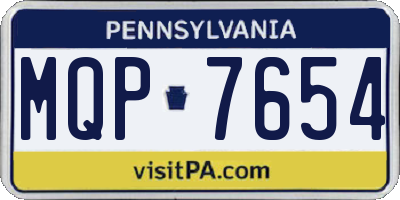 PA license plate MQP7654