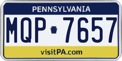 PA license plate MQP7657
