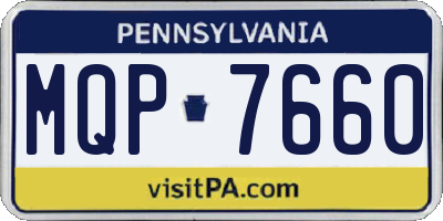 PA license plate MQP7660