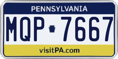 PA license plate MQP7667