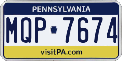 PA license plate MQP7674