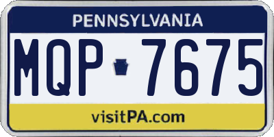 PA license plate MQP7675