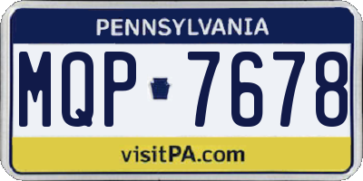PA license plate MQP7678