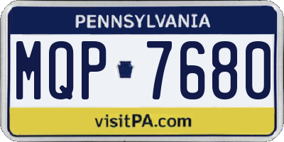 PA license plate MQP7680