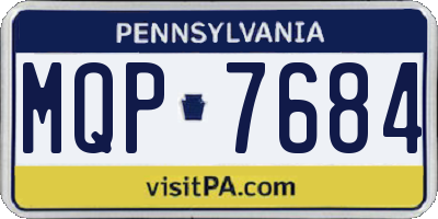 PA license plate MQP7684