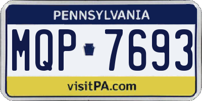 PA license plate MQP7693