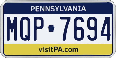 PA license plate MQP7694