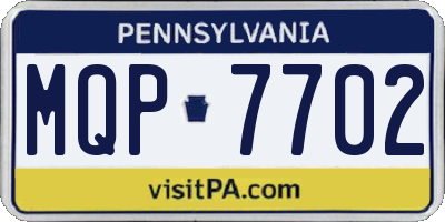 PA license plate MQP7702