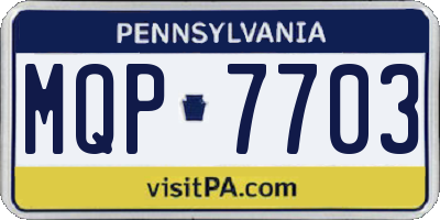 PA license plate MQP7703