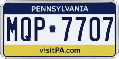 PA license plate MQP7707