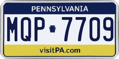 PA license plate MQP7709