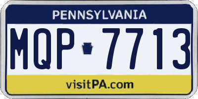 PA license plate MQP7713