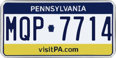 PA license plate MQP7714