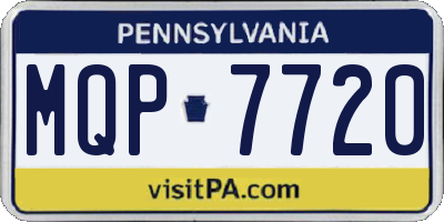 PA license plate MQP7720