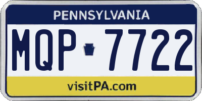 PA license plate MQP7722