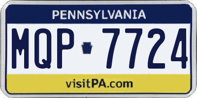 PA license plate MQP7724