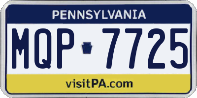 PA license plate MQP7725