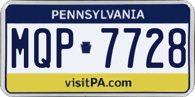 PA license plate MQP7728