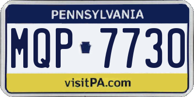 PA license plate MQP7730