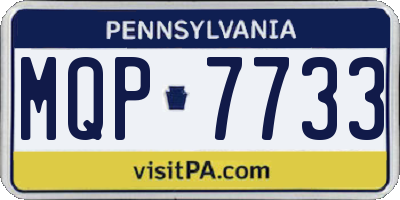 PA license plate MQP7733