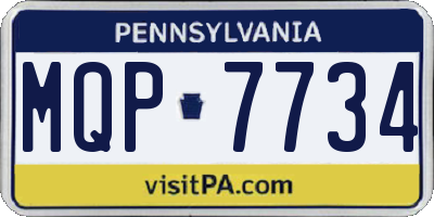 PA license plate MQP7734