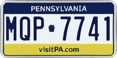 PA license plate MQP7741