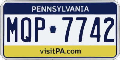 PA license plate MQP7742