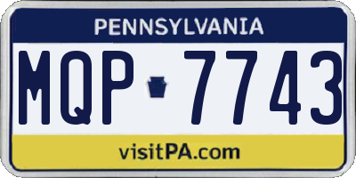 PA license plate MQP7743