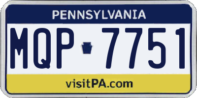 PA license plate MQP7751