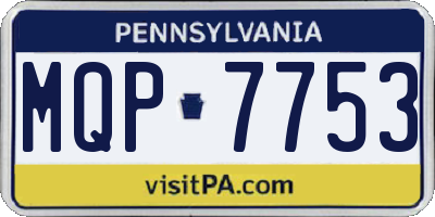 PA license plate MQP7753