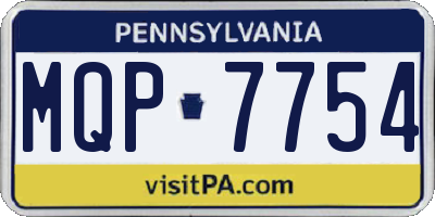 PA license plate MQP7754