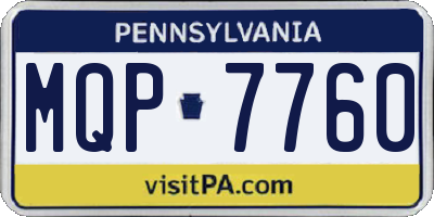 PA license plate MQP7760