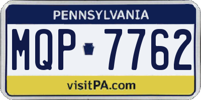 PA license plate MQP7762