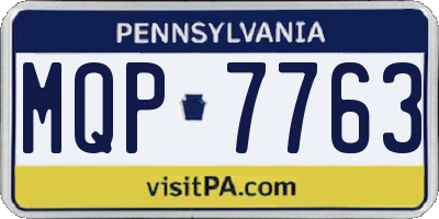 PA license plate MQP7763