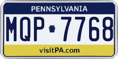 PA license plate MQP7768
