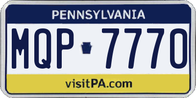 PA license plate MQP7770