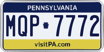 PA license plate MQP7772