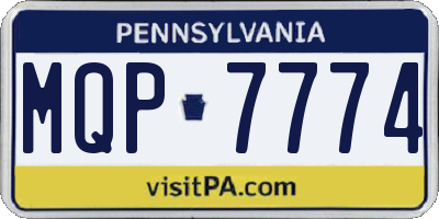 PA license plate MQP7774