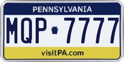 PA license plate MQP7777