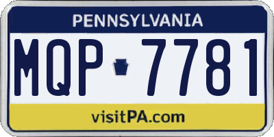 PA license plate MQP7781