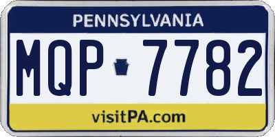 PA license plate MQP7782