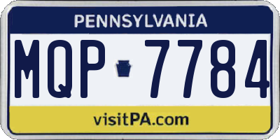 PA license plate MQP7784