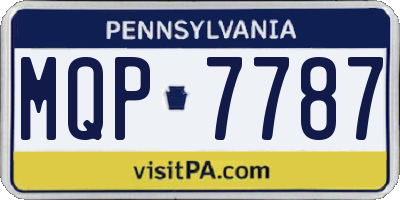 PA license plate MQP7787