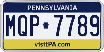 PA license plate MQP7789