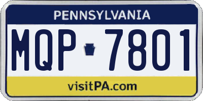 PA license plate MQP7801