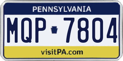 PA license plate MQP7804