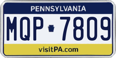 PA license plate MQP7809