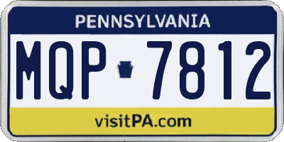 PA license plate MQP7812
