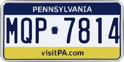 PA license plate MQP7814